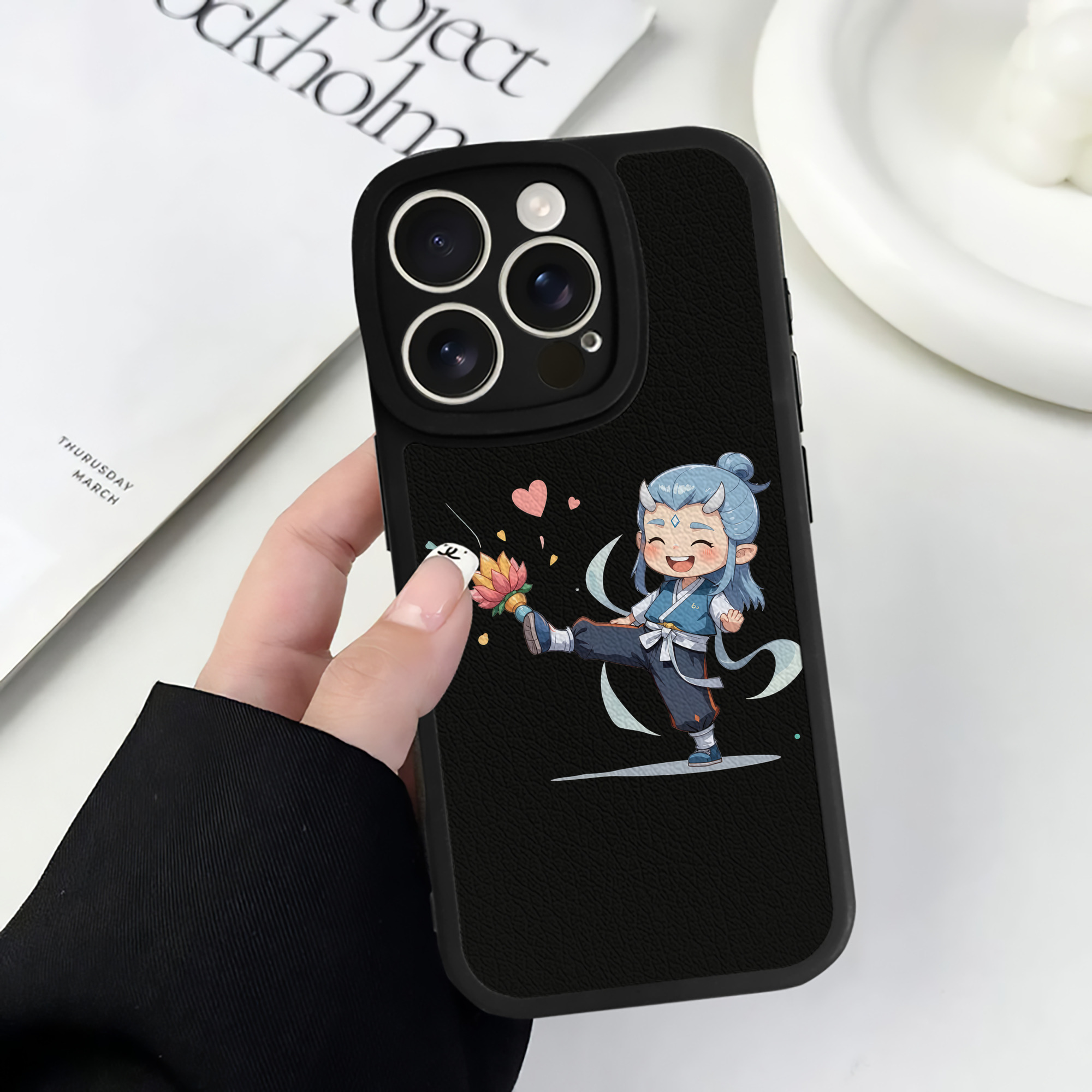 （画像用） Ne Zha 2 ナタ 魔童の大暴れ 【iPhone 16シリーズ対応】シリコンスマホケース（レザー調） 材質：シリコン
